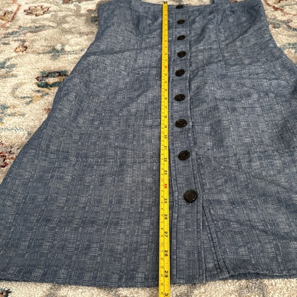 Derek Lam Chambray Mini Dress Size 8 Blue Button Down Square Neck Sleeveless - Picture 5 of 11